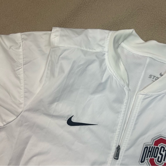 Ohio State Jacket Mens Small White Nike Windbreaker Pullover Storm Fit Buckeyes - Picture 5 of 11